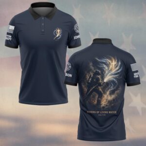 Custom Name & Department Rivers Of Living Water John 7:38 Firefighter #DQH0831 - Polo