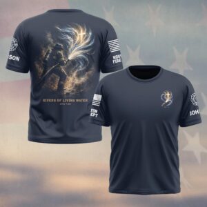 Custom Name & Department Rivers Of Living Water John 7:38 Firefighter #DQH0831 - T-shirt