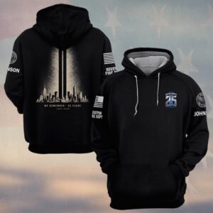 Custom Name & Department First Responders 9/11 25 Years Anniversary Towers Of Light #DQH0835 - Hoodie