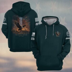 Custom Name & Department First Responders 9/11 25 Years Anniversary On Eagle's Wings #DQH0836 - Hoodie