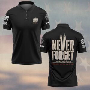 Custom Name & Department First Responders 9/11 25 Years Anniversary Never Forget #DQH0837 - Polo