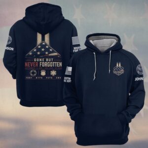 Custom Name & Department First Responders 9/11 25 Years Anniversary Gone But Never Forgotten #DQH0839 - Hoodie