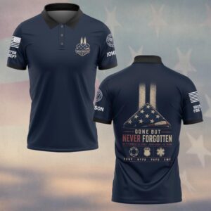 Custom Name & Department First Responders 9/11 25 Years Anniversary Gone But Never Forgotten #DQH0839 - Polo