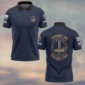 Custom Name & Department First Responders 9/11 25 Years Anniversary Honor And Remember #DQH0842 - Polo