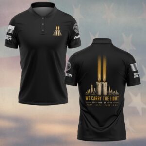 Custom Name & Department First Responders 9/11 25 Years Anniversary We Carry The Light #DQH0843  - Polo