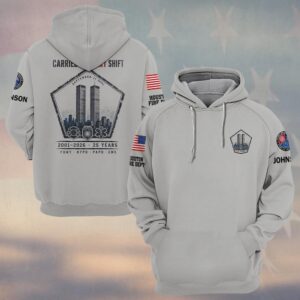 Custom Name & Department First Responders 9/11 25 Years Anniversary Carried On Every Shift #DQH0845 - Hoodie