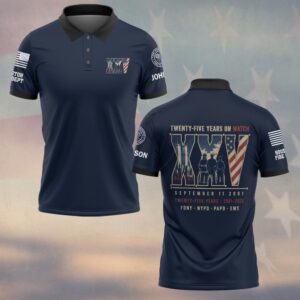 Custom Name & Department First Responders 9/11 25 Years Anniversary Twenty-Five Years On Watch #DQH0846 - Polo