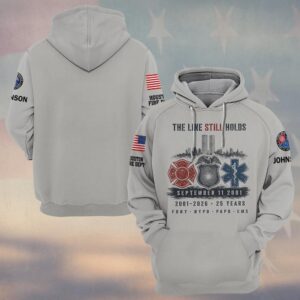 Custom Name & Department First Responders 9/11 25 Years Anniversary The Line Still Holds #DQH0848 - Hoodie