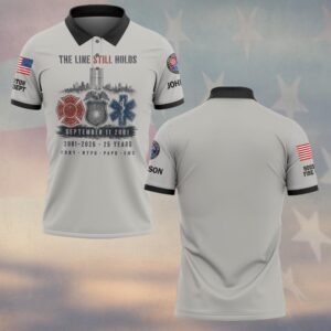 Custom Name & Department First Responders 9/11 25 Years Anniversary The Line Still Holds #DQH0848 - Polo
