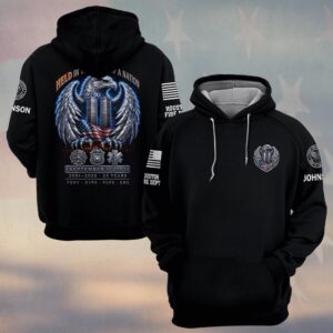 Custom Name & Department First Responders 9/11 25 Years Anniversary Held In The Wings Of A Nation #DQH0849  - Hoodie
