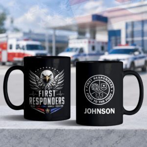 Custom Name Eagle First Responders #DEP009 - Black Mug