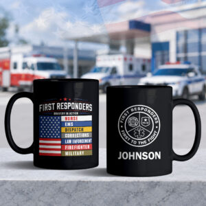 Custom Name First Responders #DEP010 - Black Mug