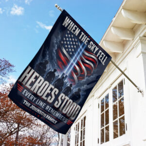 Custom Name When The Sky Fall Heroes Stood #DEPT035 - Canvas Flag
