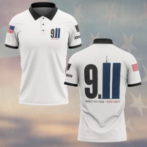 Custom Name 9/11 25 Years Anniversary 9.11 Twenty-Five Years #DQH0851 - Polo
