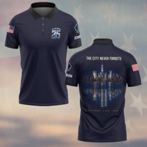Custom Name 9/11 25 Years Anniversary The City Never Forgets #DQH0854 - Polo