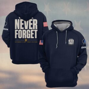 Custom Name 9/11 25 Years Anniversary We Will Never Forget #DQH0855 - Hoodie
