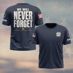 Custom Name 9/11 25 Years Anniversary We Will Never Forget #DQH0855 - T-shirt
