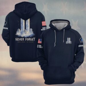 Custom Name 9/11 25 Years Anniversary Never Forget Twin Towers #DQH0856 - Hoodie