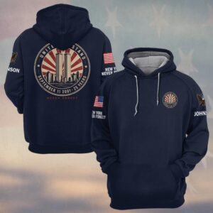 Custom Name 9/11 25 Years Anniversary United We Stand Memorial Seal #DQH0857 - Hoodie