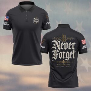 Custom Name 9/11 25 Years Anniversary Never Forget MMI MMXXVI #DQH0861 - Polo