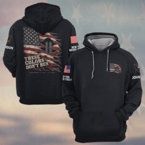 Custom Name 9/11 25 Years Anniversary These Colors Don't Run Torn Flag #DQH0862 - Hoodie
