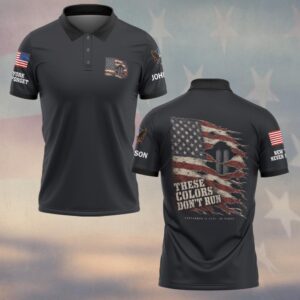 Custom Name 9/11 25 Years Anniversary These Colors Don't Run Torn Flag #DQH0862 - Polo