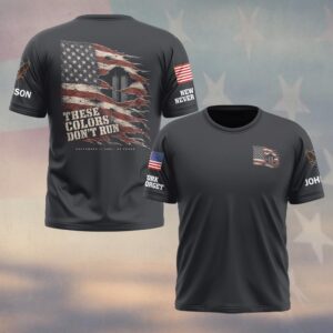 Custom Name 9/11 25 Years Anniversary These Colors Don't Run Torn Flag #DQH0862 - T-shirt