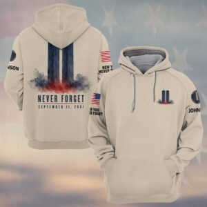 Custom Name 9/11 25 Years Anniversary Never Forget Watercolor Towers #DQH0867 - Hoodie