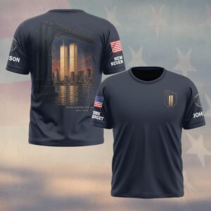 Custom Name 9/11 25 Years Anniversary From Across The River #DQH0868 - T-shirt