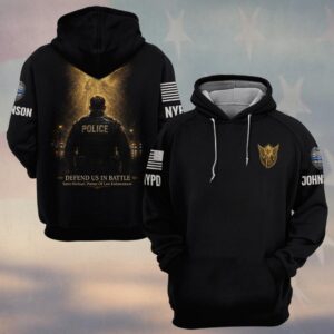Custom Name & Station Saint Michael Defend Us In Battle Guardian Light Law Enforcement #DQH0877 - Hoodie