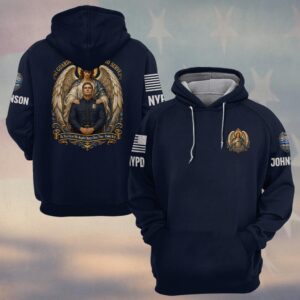 Custom Name & Station Guardian Of Those Who Serve Guardian Angel Over Officer Psalm 91:11 Law Enforcement #DQH0880 - Hoodie