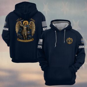 Custom Name & Station Let Justice Be Done St. Michael Sword & Scales Patron Of Law Enforcement #DQH0881 - Hoodie