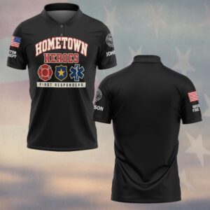 Custom Name & Department Hometown Heroes Collegiate Type Three Service Emblems First Responders #DQH0961 - Polo