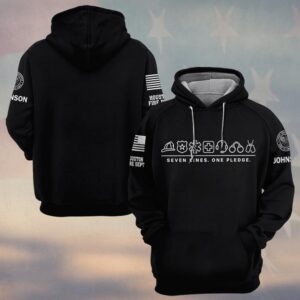 Custom Name & Department Seven Lines One Pledge Seven Service Line Icons First Responders #DQH0971 - Hoodie