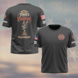 Custom Name & Department Pole's Still Faster Fire Pole Skeleton Western Firefighter #DQH1014 - T-shirt