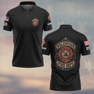 Custom Name & Department Volunteer Fire Dept Leather Helmet Front Shield Maltese Cross Volunteer Firefighter #DQH1024  - Polo