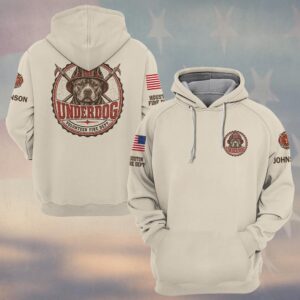 Custom Name & Department Underdog Pit Bull Fire Helmet Pike Poles Volunteer Fire Dept Volunteer Firefighter #DQH1029 - Hoodie