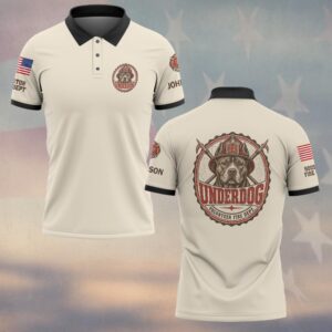 Custom Name & Department Underdog Pit Bull Fire Helmet Pike Poles Volunteer Fire Dept Volunteer Firefighter #DQH1029 - Polo