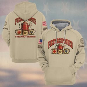 Custom Name & Department Fueled By Coffee & Other People's Emergencies Coffee Pot Tin Mugs Fire Police EMS First Responders #DQH1030 - Hoodie