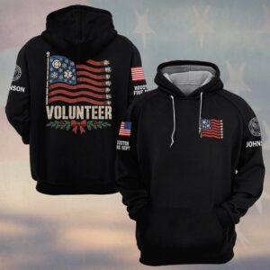 Custom Name & Department Volunteer Fire Hose American Flag Maltese Cross Star Of Life Snowflakes Christmas Bow First Responders #DQH1042 - Hoodie