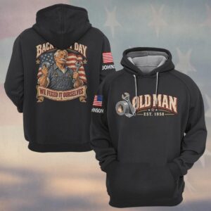 Custom Name & Year Back In My Day We Fixed It Ourselves Old Mechanic Wrench Duct Tape American Flag Old Man #DQH1064 - Hoodie