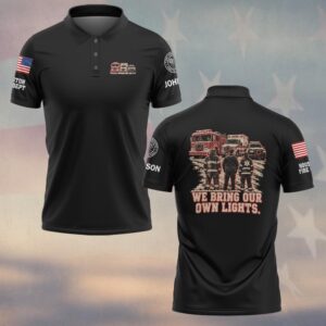 We Bring Our Own Lights, Personalized Vintage Firefighter Pride - Polo